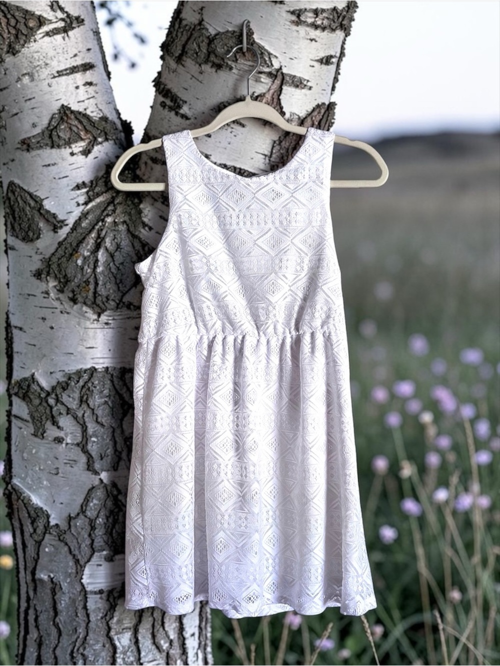 My Michelle Girls Dress 👗 White Lace Sleeveless Special Occasion Size 16 EUC